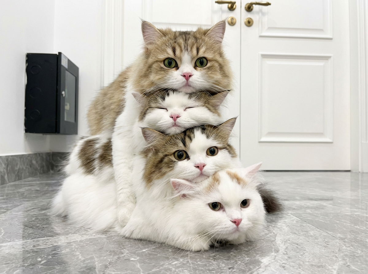 Stacked Persian Cats